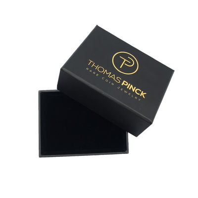 Hitam 2mm Karton Kotak Hadiah Perhiasan PMS Cincin Mewah Kaku Kertas Kecil Kemasan Kosmetik