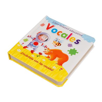8X8 Inch Anak-anak Belajar Buku Papan Kustom OEM Dengan Pencetakan Warna Penuh Mengikat Tahan Lama